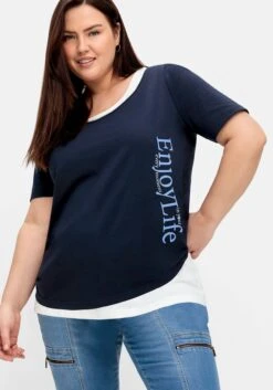 Sheego Jerseyshirt Mit Wordingprint Und Separatem Top -Sommertraum Mode 14889400035 04Q7H 02 SH