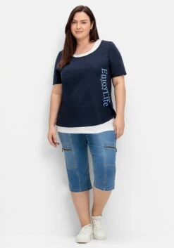 Sheego Jerseyshirt Mit Wordingprint Und Separatem Top -Sommertraum Mode 14889400035 04Q7M 02 SH