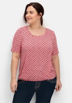 Sheego Shirt Mit Grafischem Muster Und Saumgummi -Sommertraum Mode 14889500779 04QAP 02 SH