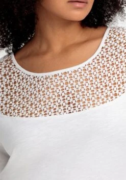 Sheego Jerseyshirt Mit Spitzenpasse -Sommertraum Mode 14890200010 04Q4J 02 SH