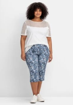 Sheego Jerseyshirt Mit Spitzenpasse -Sommertraum Mode 14890200010 04Q4P 02 SH