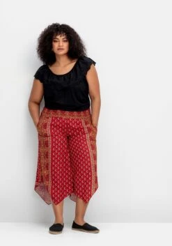 Gemusterte Hose Mit Smokbund Und Zipfelsaum 13 Gemusterte Hose Mit Smokbund Und Zipfelsaum -Sommertraum Mode 14892100779 04QKS 02 SH