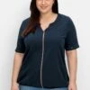 Sheego Shirt Mit Kontrast-Teilungsnaht Und Saumgummibund -Sommertraum Mode 14901300035 04QW2 02 SH