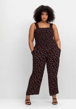 Ärmelloser Overall Mit Blümchendruck Und Weitem Bein -Sommertraum Mode 14901801491 04QU5 02 SH