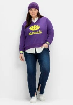 Sweater Mit Yoga-Print, Hinten Länger Als Vorn -Sommertraum Mode 14902700179 04OUU 02 SH