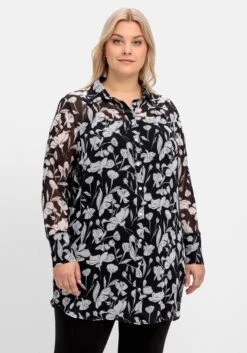 Sheego Floral Bedruckte Chiffonbluse Mit Unterziehtop