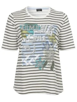 Gestreiftes T-Shirt Mit Frontdruck Und Glitzerdetails