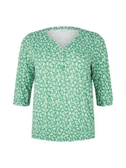 Shirt In Crinkle-Optik, Mit Floralem Alloverprint