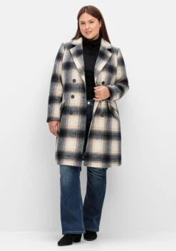 Karierter Kurzmantel Mit Wolle