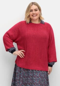 Sheego Oversized-Pullover Mit 3/4-Arm, Aus Bändchengarn