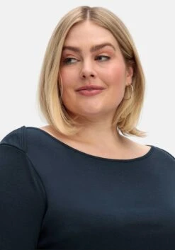 Sheego T-Shirt In Rippqualität, Mit U-Boot-Ausschnitt -Sommertraum Mode 14979700035 04T88 02 SH