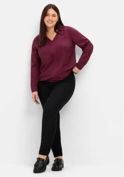 Sheego Schmale Hose In Feiner Rippstruktur, Mit Schlupfbund