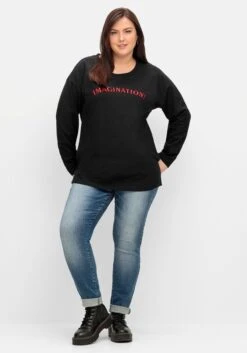 Sheego Sweatshirt Mit Wording-Stickerei, Leichte Qualität 11 Sheego Sweatshirt Mit Wording-Stickerei, Leichte Qualität -Sommertraum Mode 15001500289 04TUN 02 SH