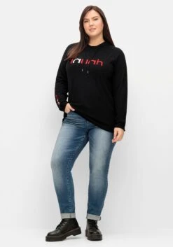 Sheego Kapuzenpullover Mit Wording Im Intarsienstrick -Sommertraum Mode 15010900289 04UIK 02 SH