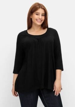 Sheego 3/4-Arm-Shirt In Petite-Passform, In Weiter A-Linie