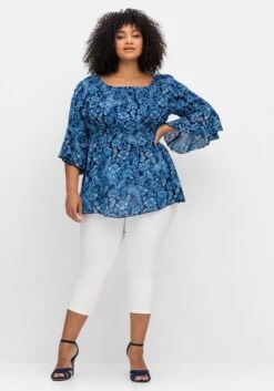 Tunika Mit Blumenprint Und Volantärmeln -Sommertraum Mode 15014402119 04UKP 02 SH