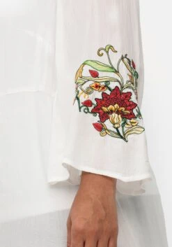 Crêpe-Longbluse Mit Bestickten Trompetenärmeln 12 Crêpe-Longbluse Mit Bestickten Trompetenärmeln -Sommertraum Mode 15015600011 04UAZ 02 SH