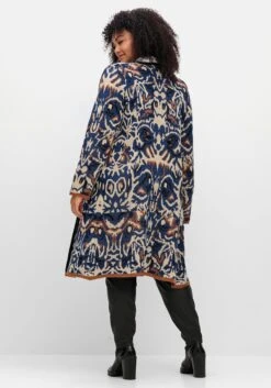 Langer, Offener Strickmantel Mit Jacquardmuster 10 Langer, Offener Strickmantel Mit Jacquardmuster -Sommertraum Mode 15017402119 04UGX 01 SH