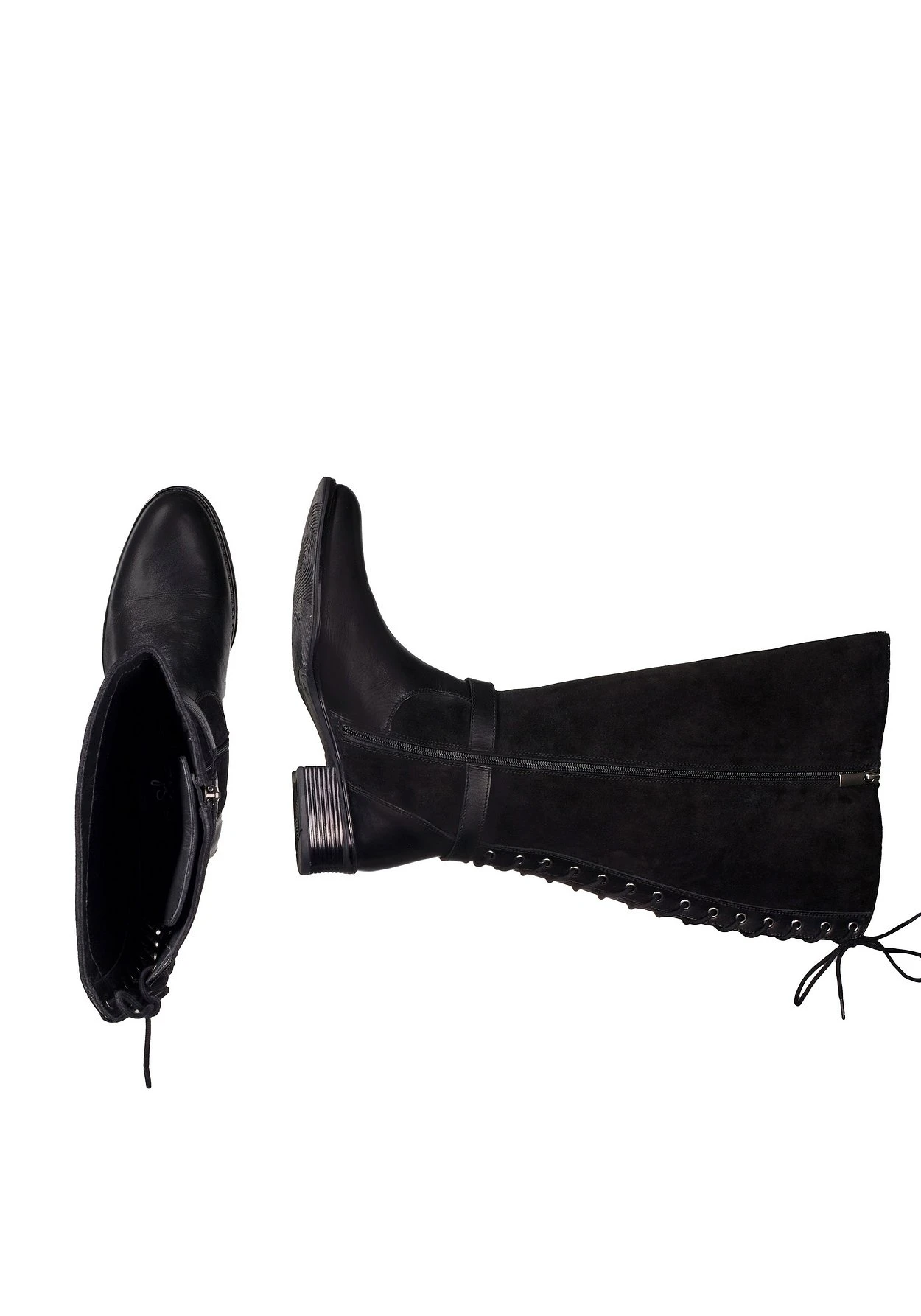Lederstiefel Mit Schnürung Hinten Und Zierschnalle 6 Lederstiefel Mit Schnürung Hinten Und Zierschnalle – Bild 4