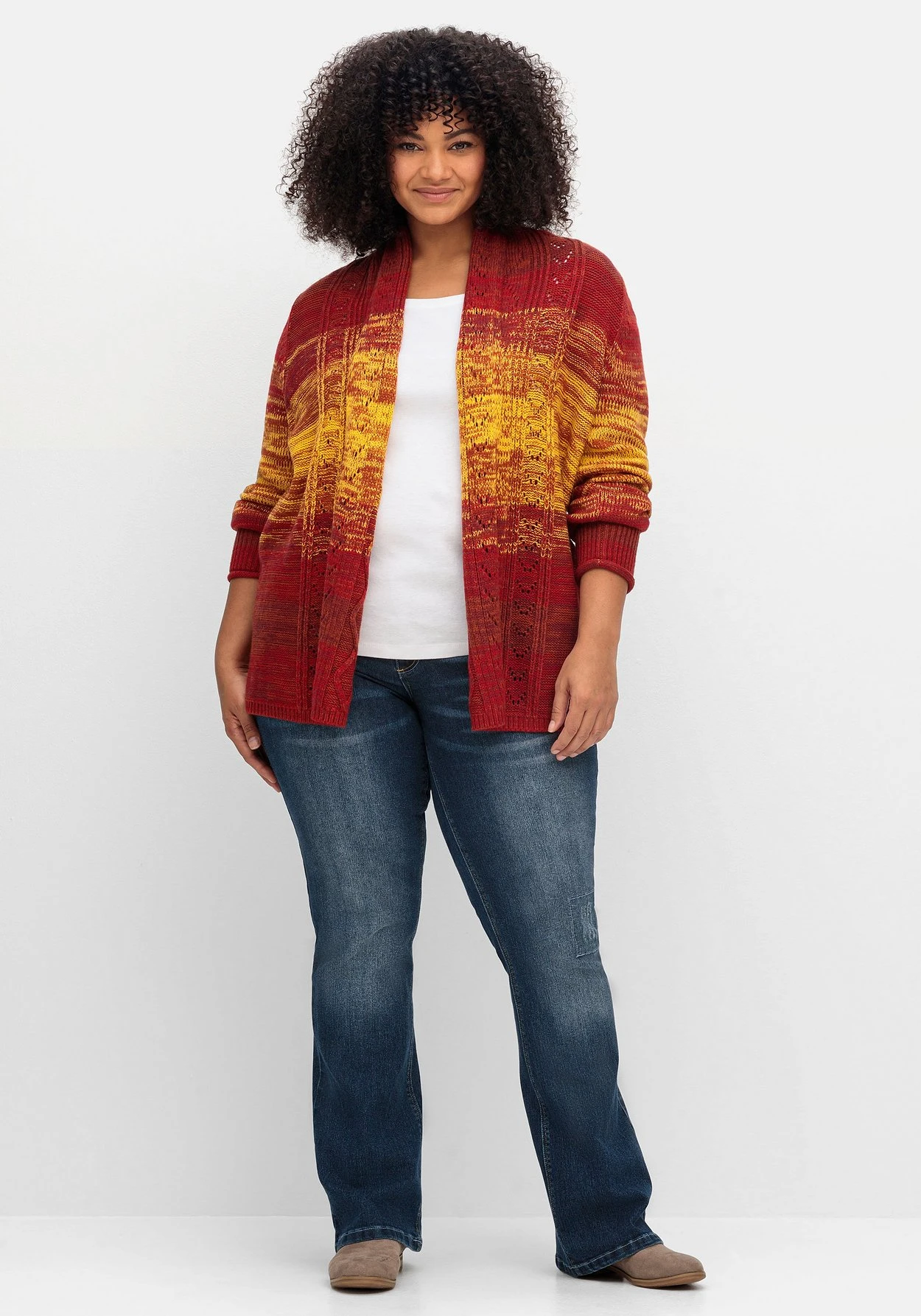 Strickjacke Im Farbverlauf, Mit Schalkragen 6 Strickjacke Im Farbverlauf, Mit Schalkragen – Bild 4