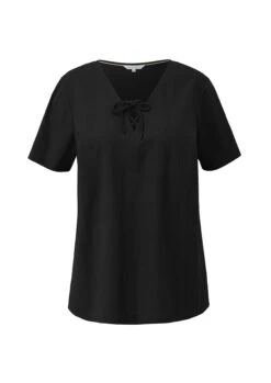 Triangle Bluse Mit Bindeband Am V-Ausschnitt