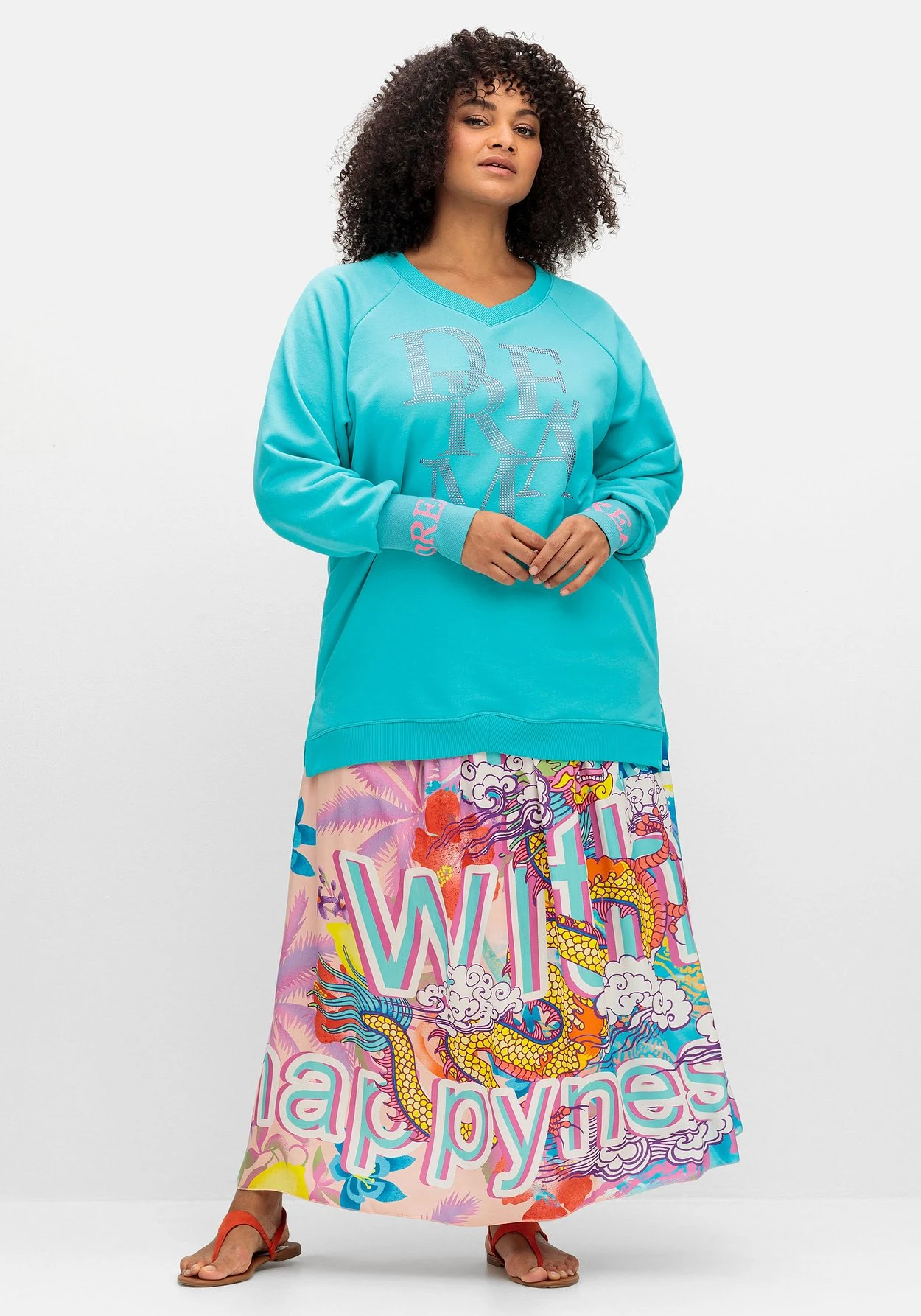 Maxirock Aus Viskose-Satin, Im Multicolor-Muster 7 Maxirock Aus Viskose-Satin, Im Multicolor-Muster – Bild 5