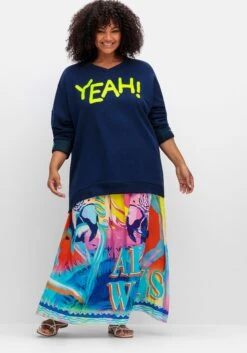 Maxirock Aus Viskose, Im Multicolor-Muster -Sommertraum Mode 15044301098 04XLT 02 SH