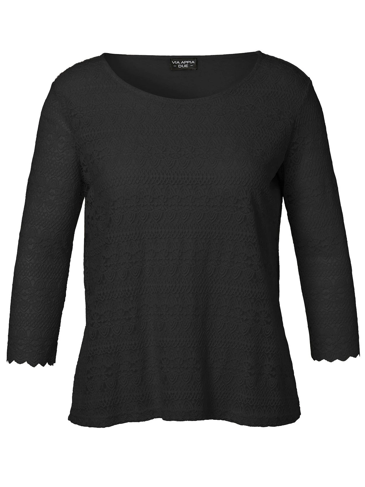 Doppellagige Tunika Mit Spitze Und 3/4-Ärmeln 3 Doppellagige Tunika Mit Spitze Und 3/4-Ärmeln