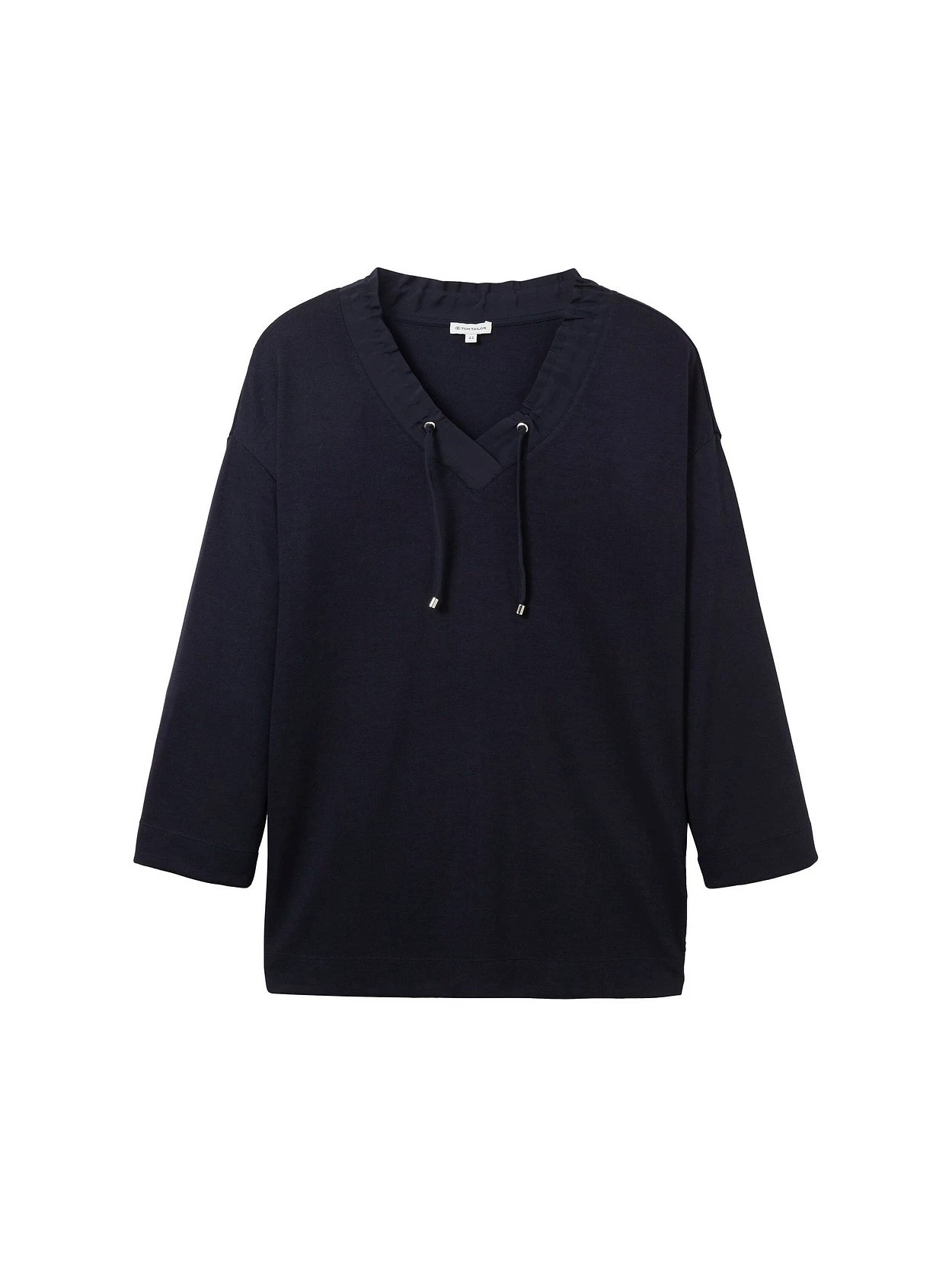 Langarmshirt Mit Gerüschtem V-Ausschnitt 3 Langarmshirt Mit Gerüschtem V-Ausschnitt